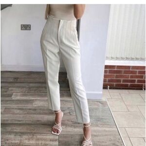 Zara High waisted pants Oyster white small 7901